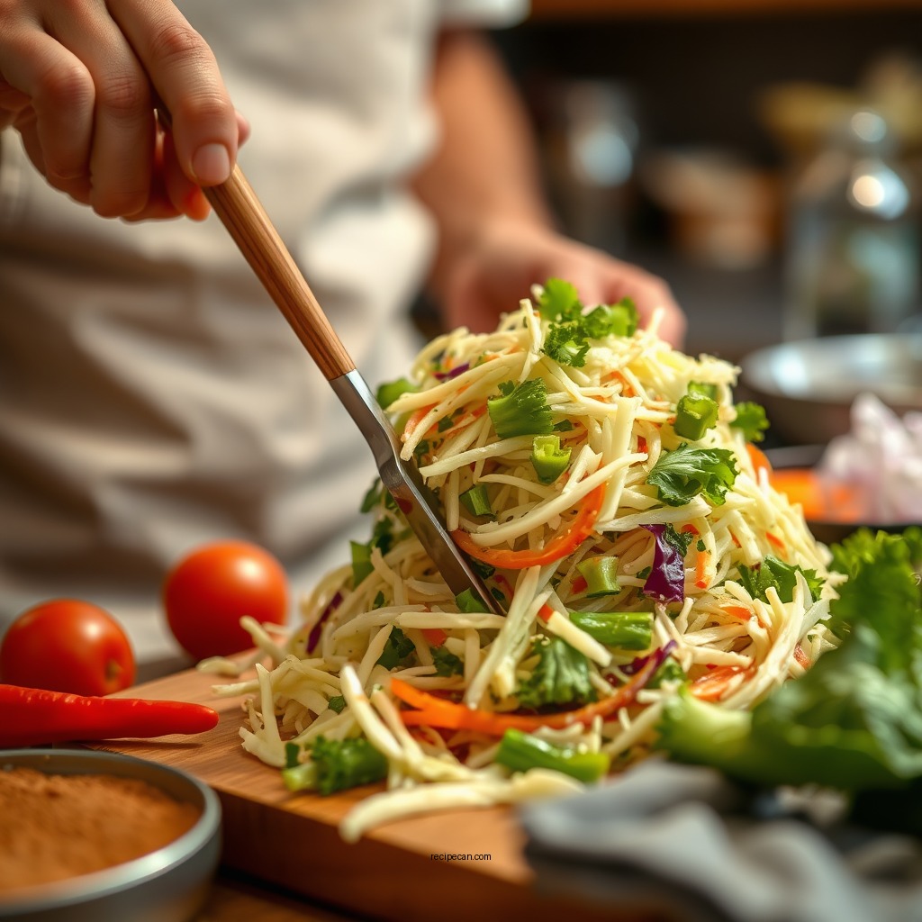 Preparing the Vegetables - coleslaw recipe vinegar and mayo