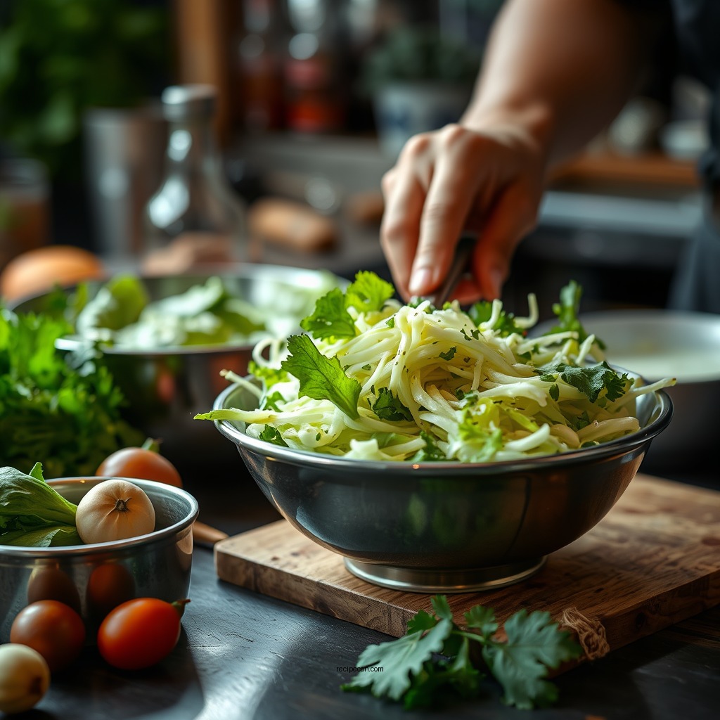 Preparing the Vegetables - coleslaw recipe vinegar