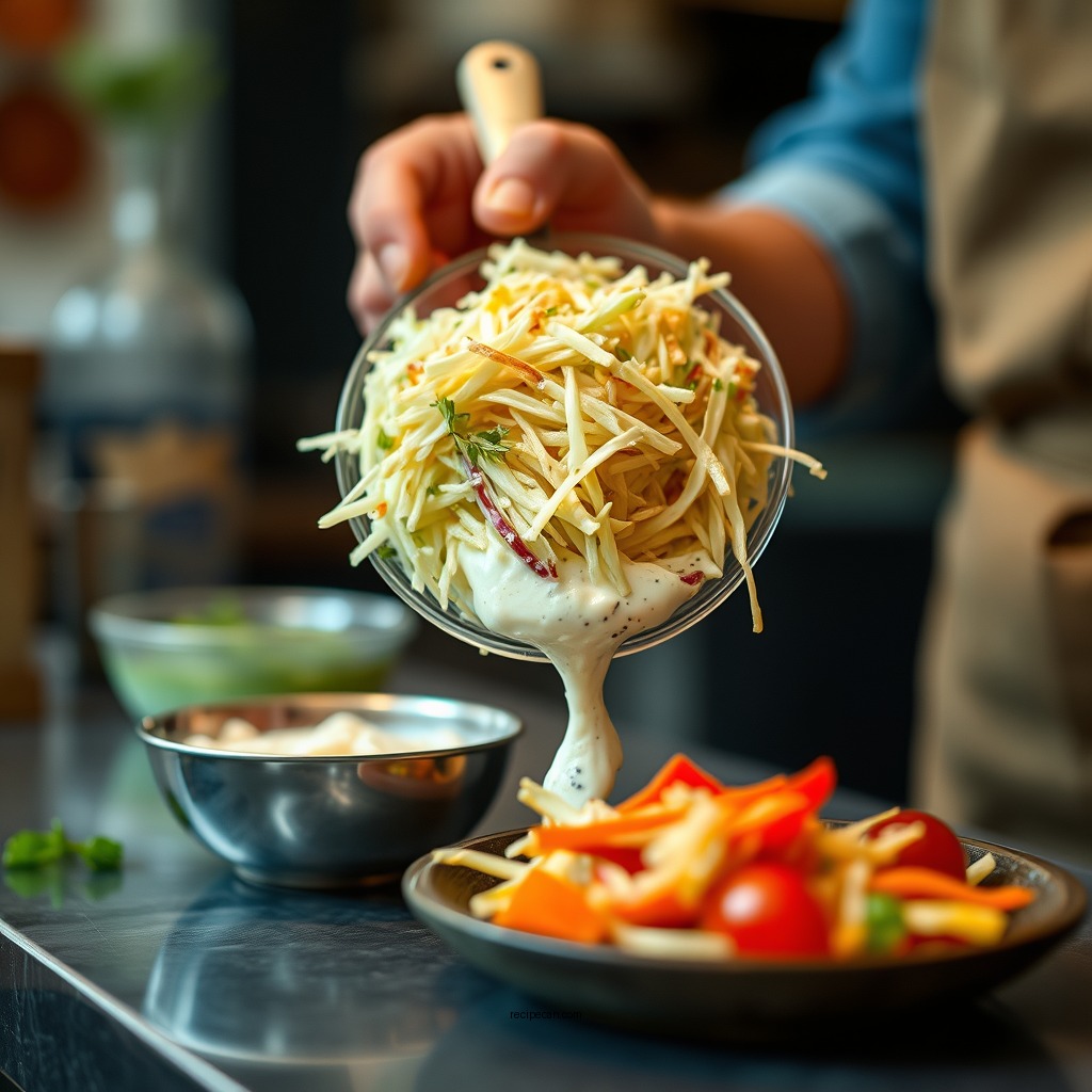 Making the Coleslaw Dressing - coleslaw recipe with coleslaw dressing