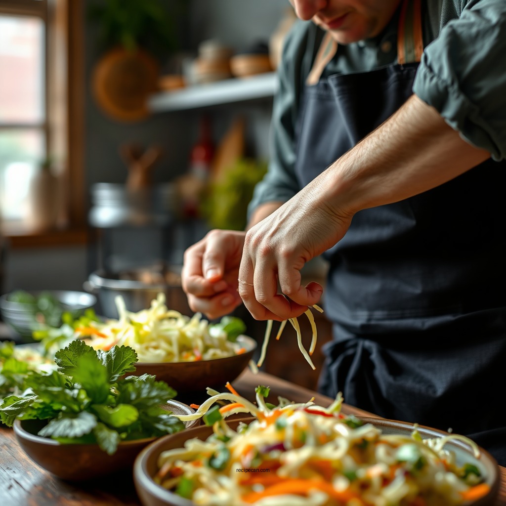 Preparing the Vegetables - coleslaw recipe with marzetti dressing