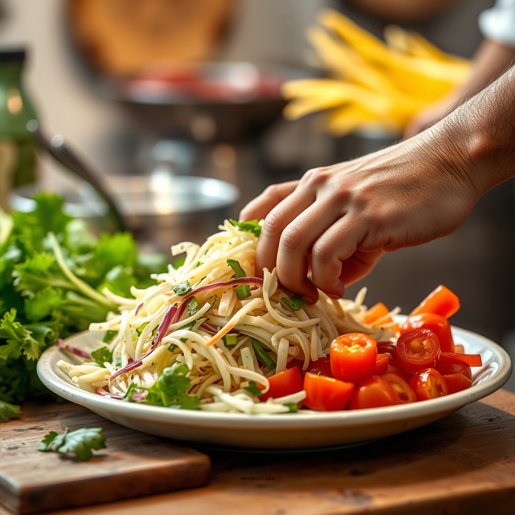 Preparing the Vegetables - coleslaw reciper