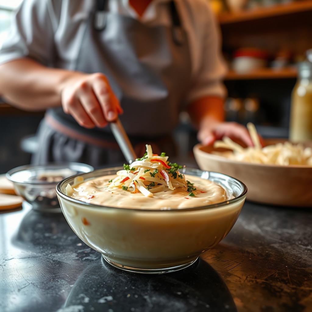 Preparing the Base of the Sauce - coleslaw sauce recipe