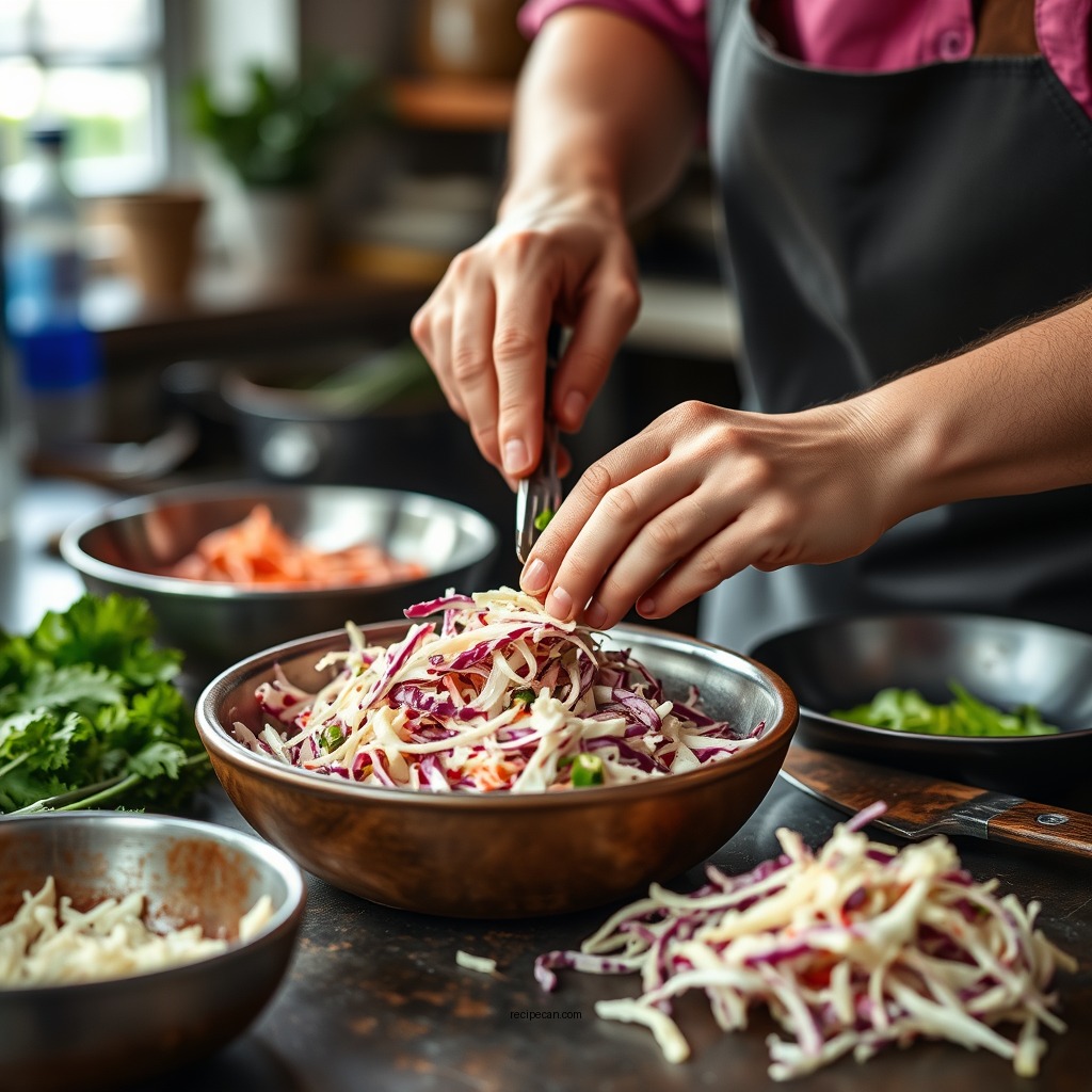 Step-by-Step Preparation - coleslaw with red cabbage recipe