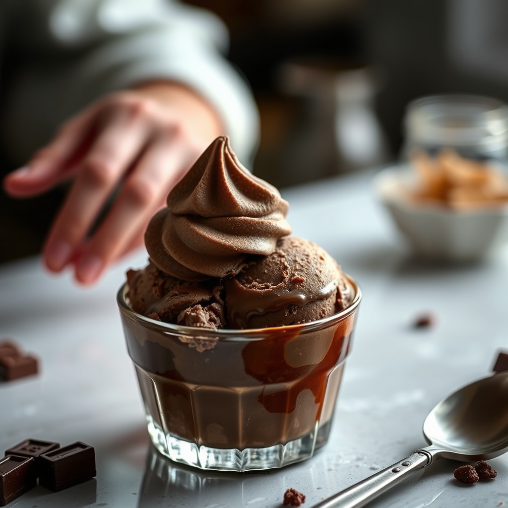 Preparing the Base - condensed milk chocolate ice cream recipe