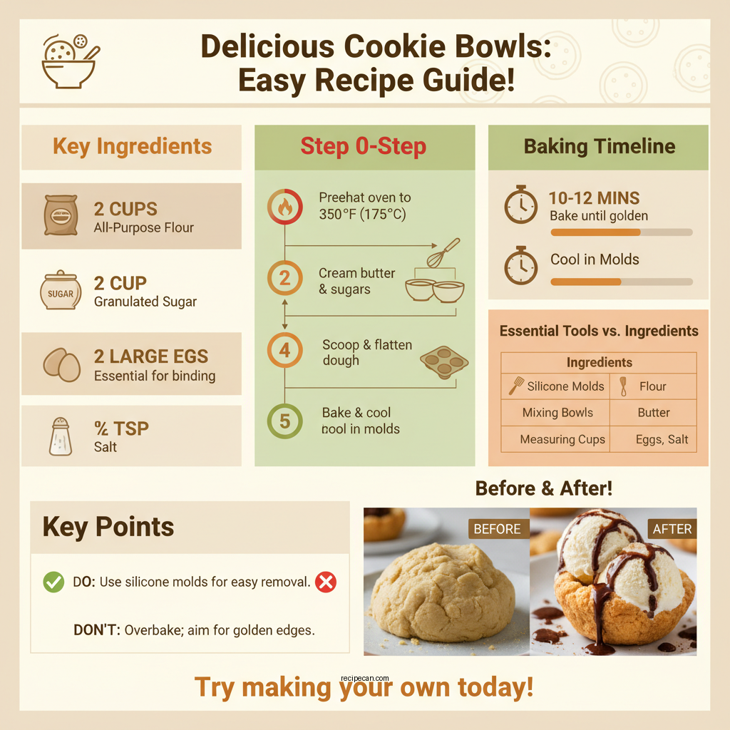cookie bowls for ice cream recipe - Data Infographic and Statistics