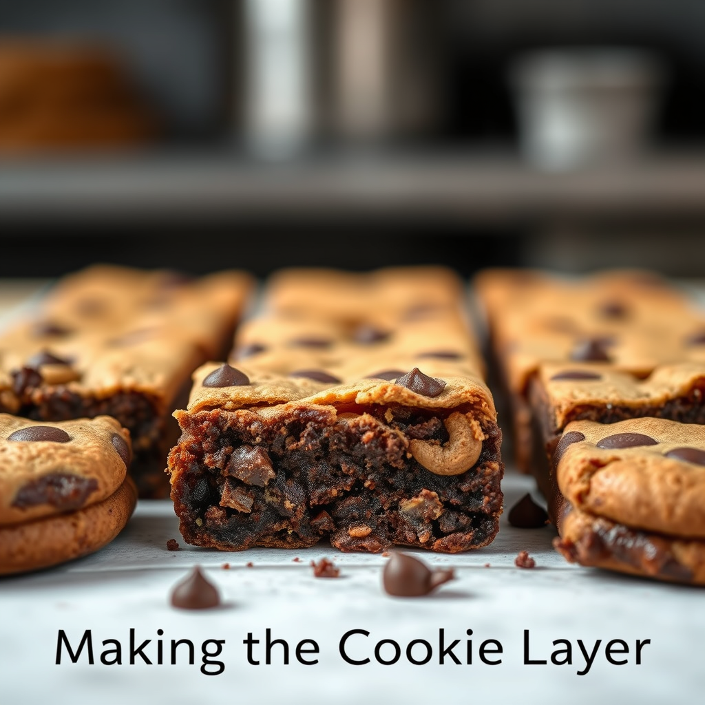 Making the Cookie Layer - cookie brownie recipe
