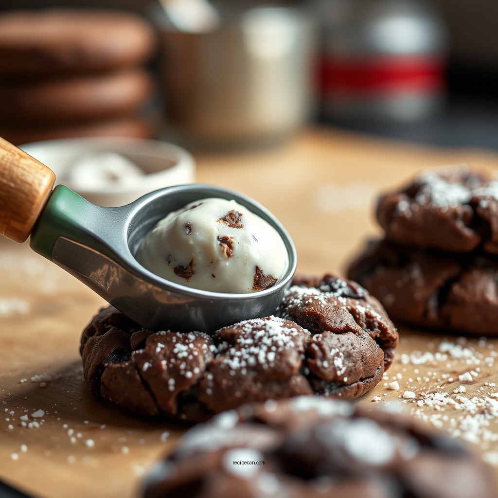 Scoop and Shape the Cookies - cookies made from brownie mix recipe