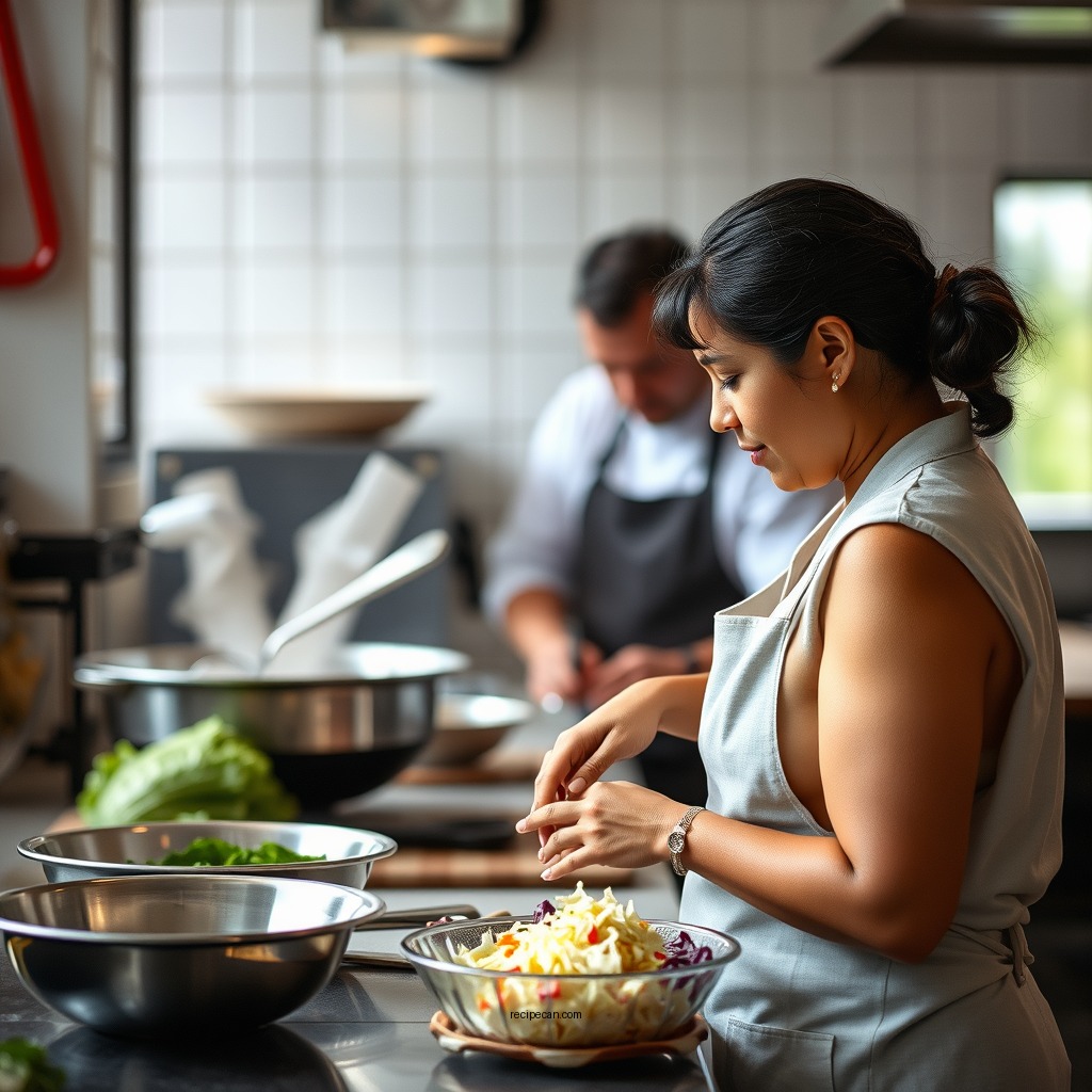 Preparing the Vegetables - copycat recipe for kfc coleslaw