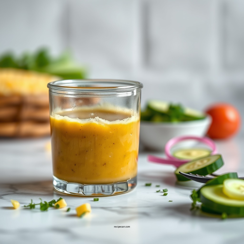 Making the Dressing - corn and cucumber salad recipe