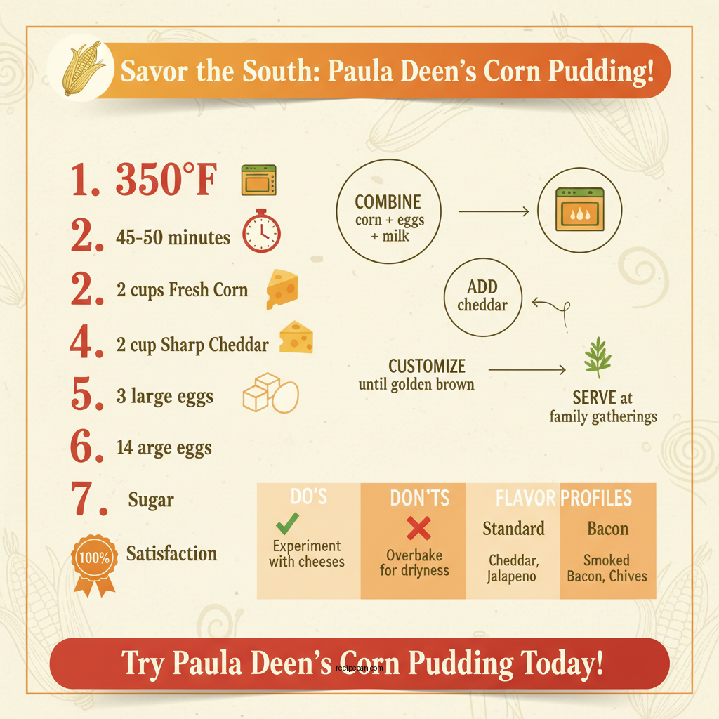 corn pudding recipes paula deen - Data Infographic and Statistics