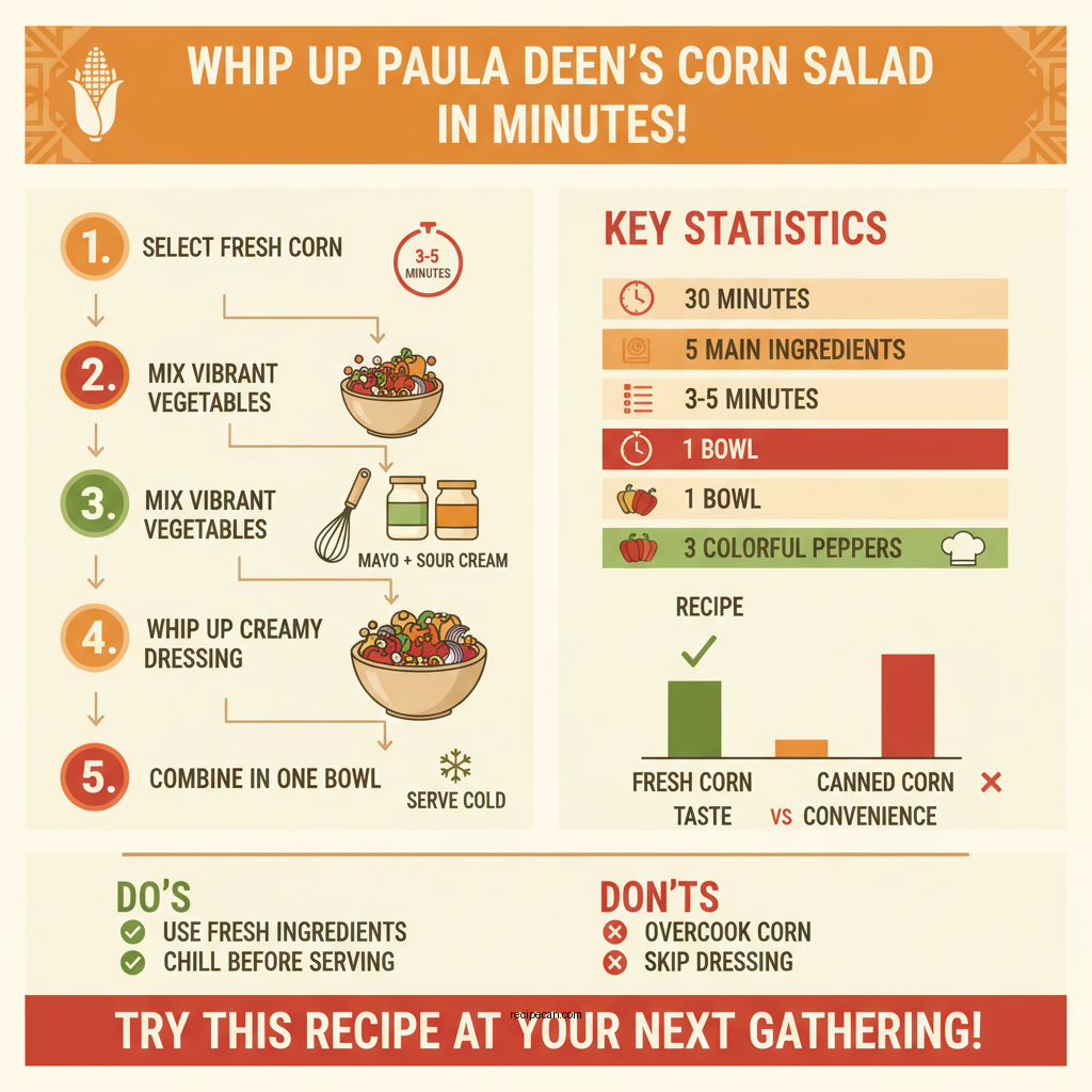 corn salad recipe paula deen - Data Infographic and Statistics