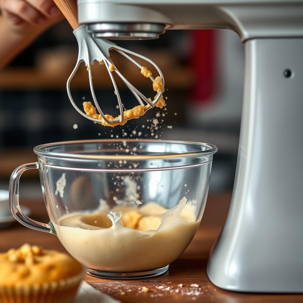 Mixing the Batter - cornbread muffins recipe