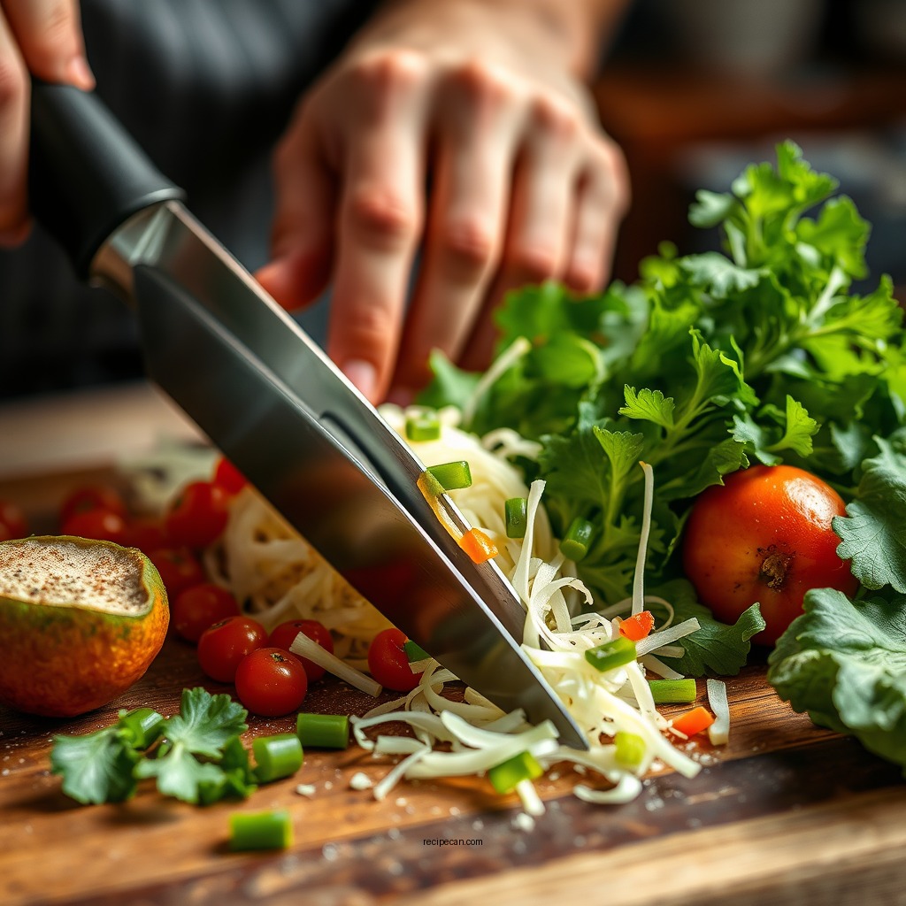 Chopping the Vegetables - corner bakery chicken salad recipe
