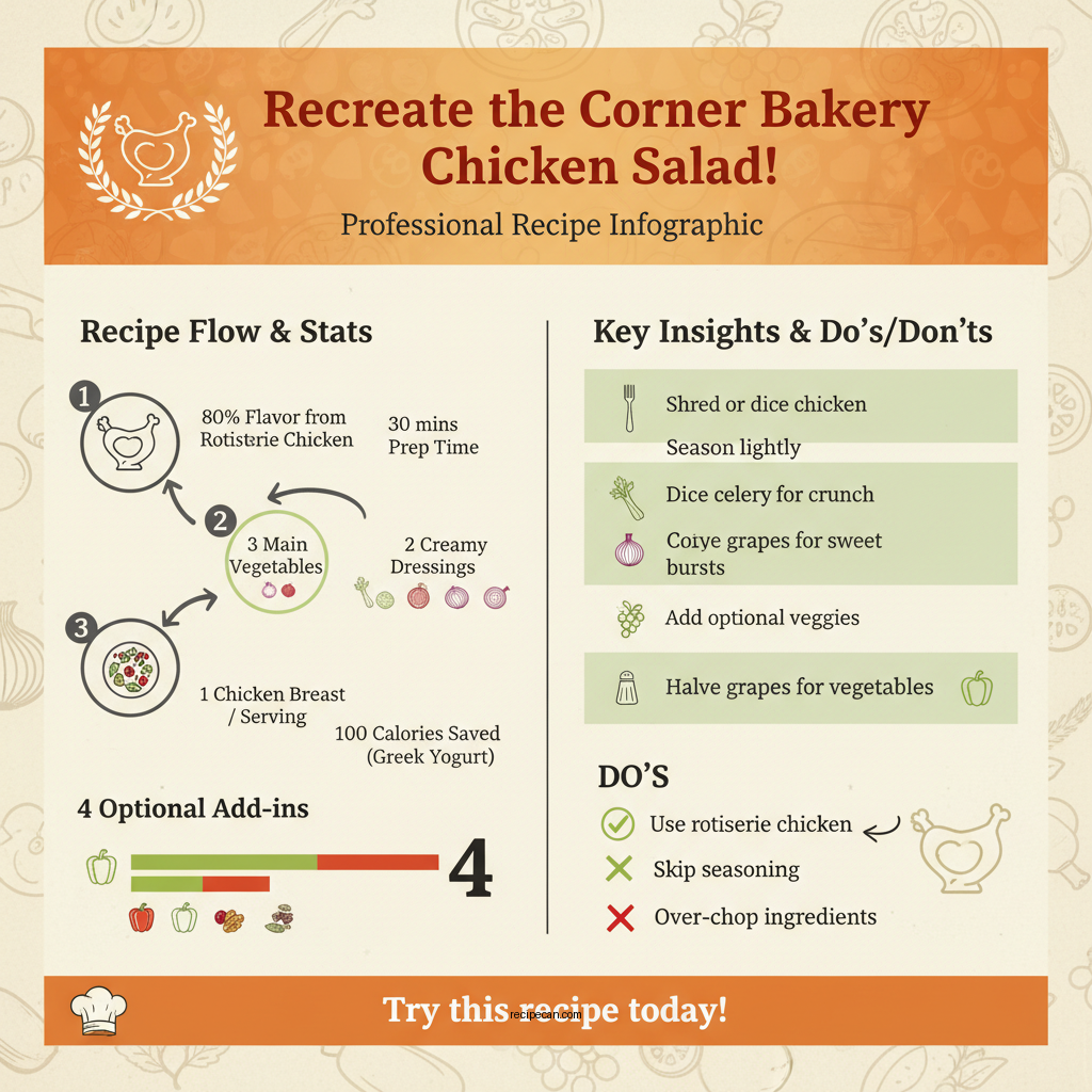 corner bakery chicken salad recipe - Data Infographic and Statistics