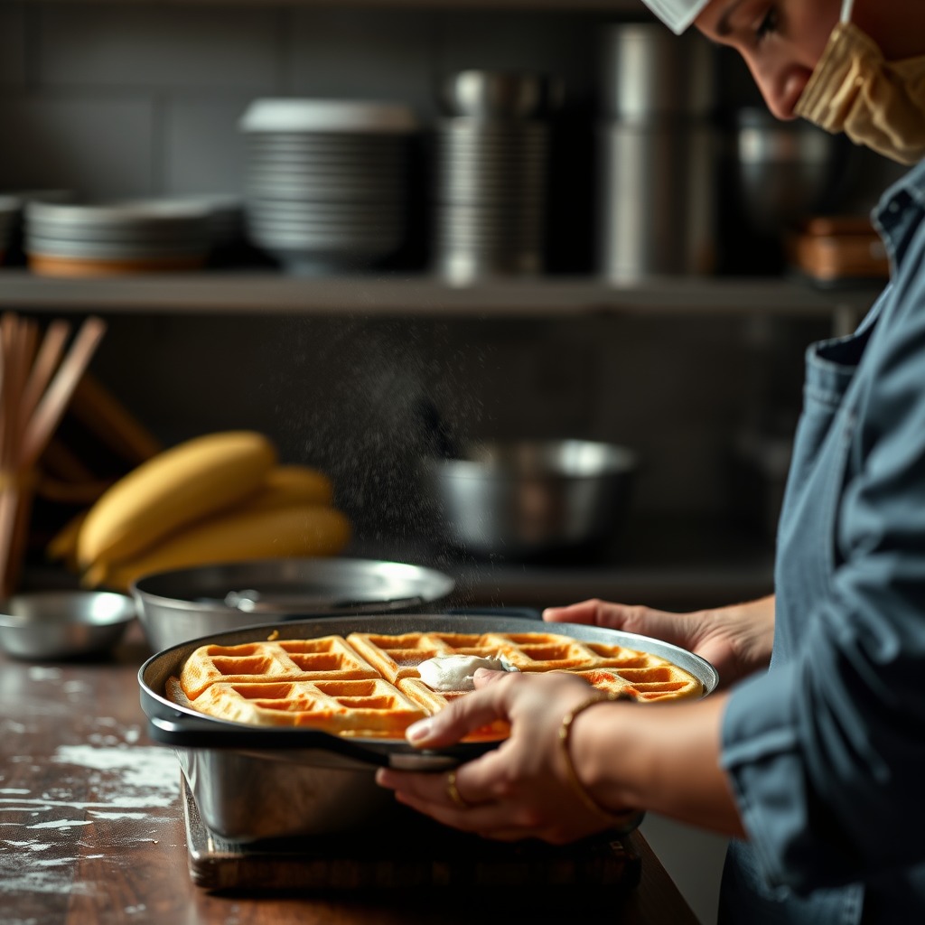 Preparing the Batter - cornmeal waffles recipe