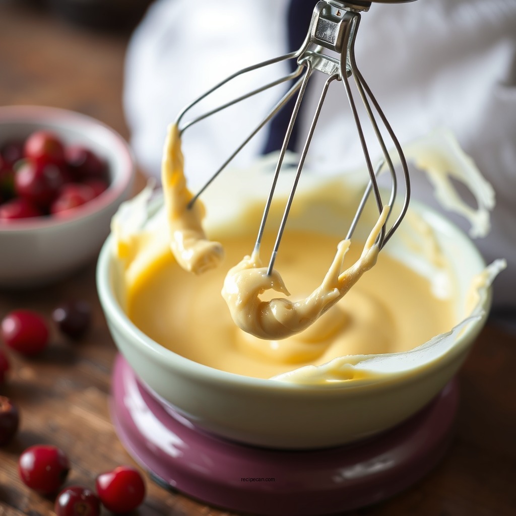 Making the Custard Mixture - cranberry bread pudding recipe