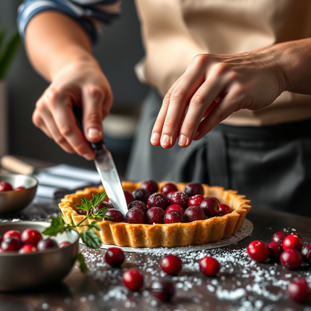 Preparing the Tart Crust - cranberry tarts recipe