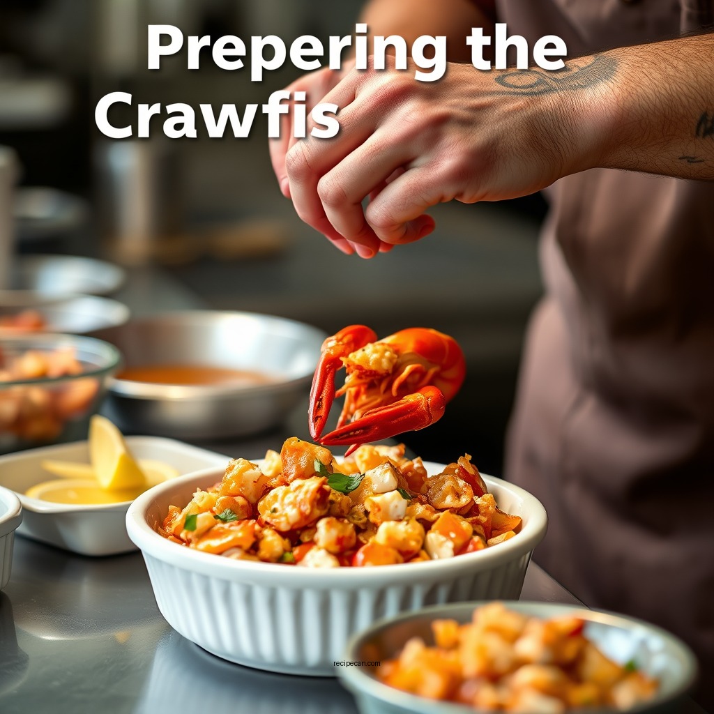 Preparing the Crawfish Filling - crawfish pie recipe