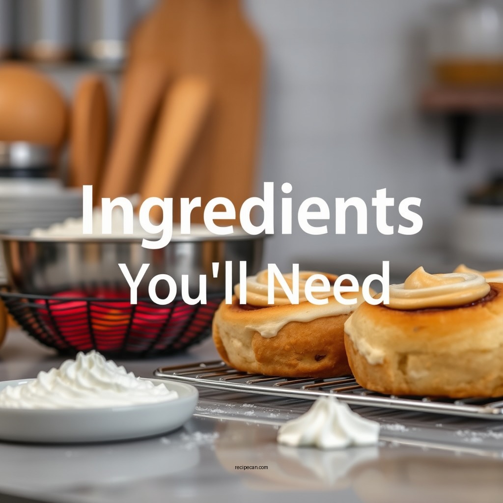 Ingredients You'll Need - cream cheese icing recipe for cinnamon rolls