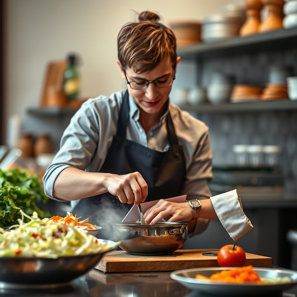 Preparing the Vegetables - creamy coleslaw recipe