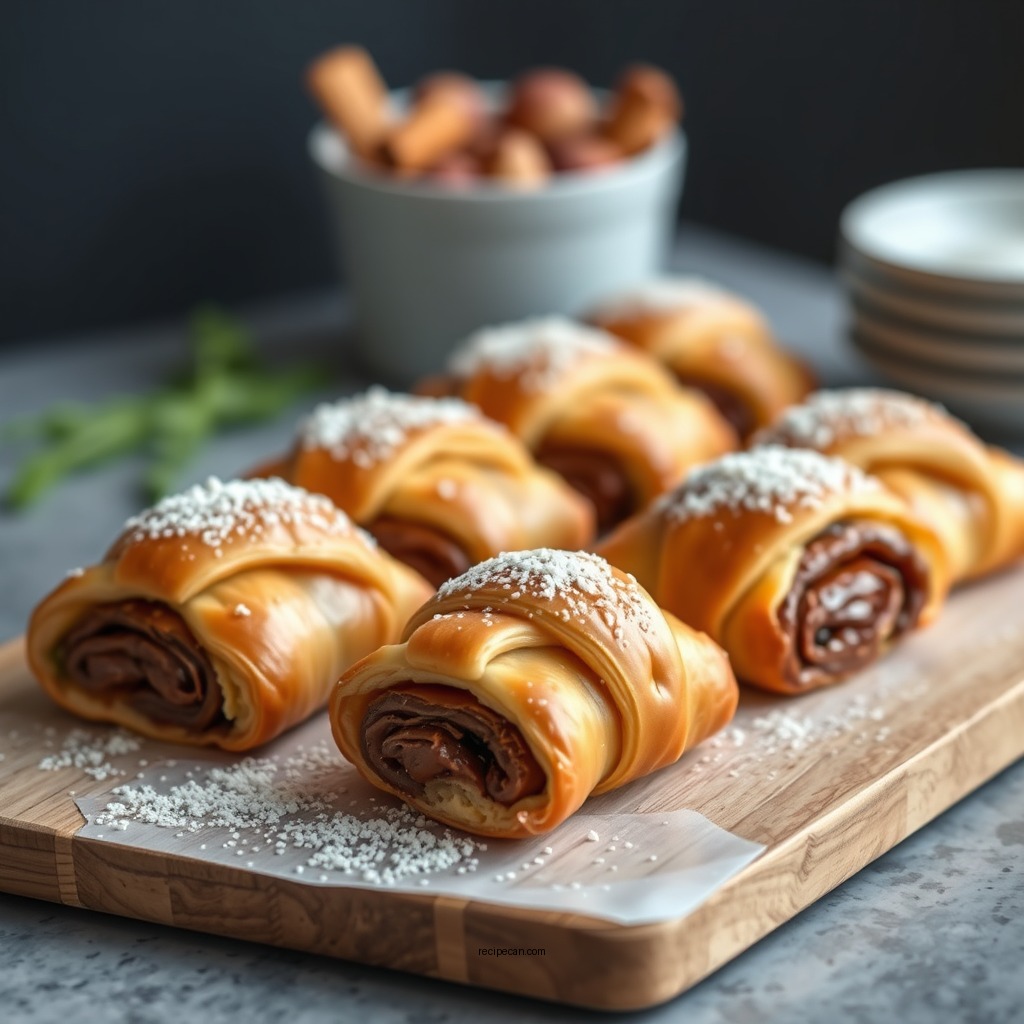 Chocolate Hazelnut Crescent Roll Ups - crescent roll dessert recipes