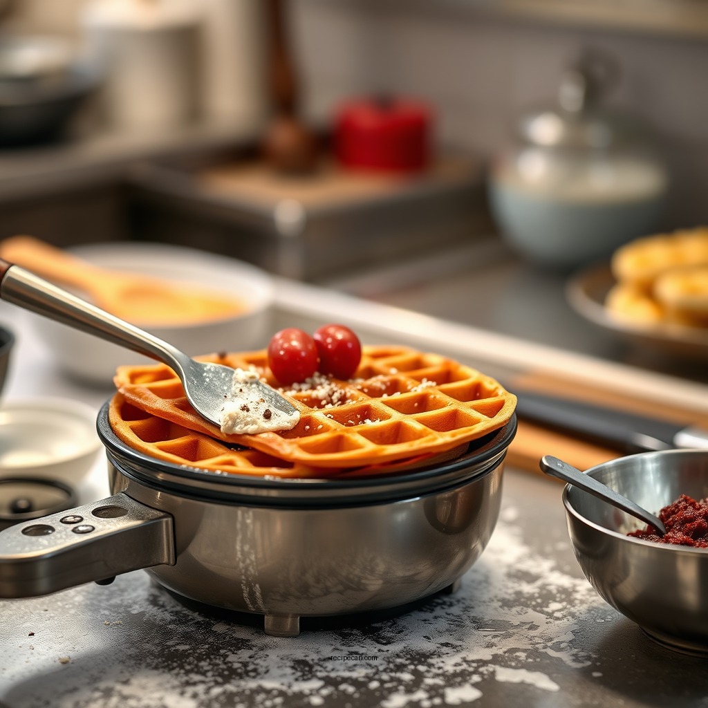 Preparing the Waffle Batter - crispiest waffle recipe