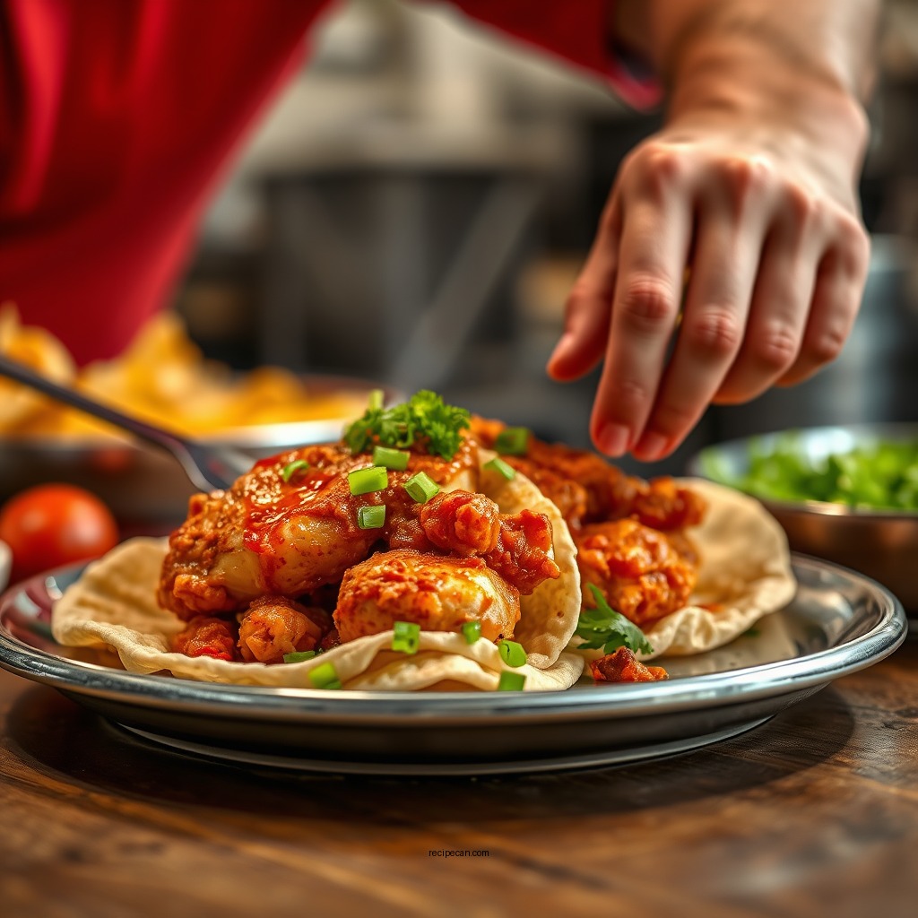 Preparing the Chicken - crispy buffalo chicken wrap recipe