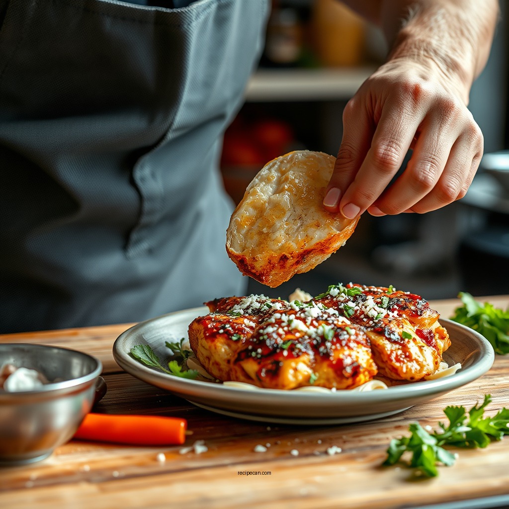 Preparing the Chicken - crispy chicken caesar wrap recipe
