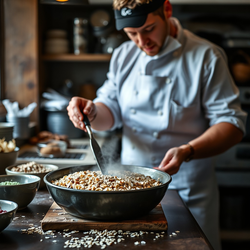 Preparing the Oat Topping - crumble with oats topping recipe