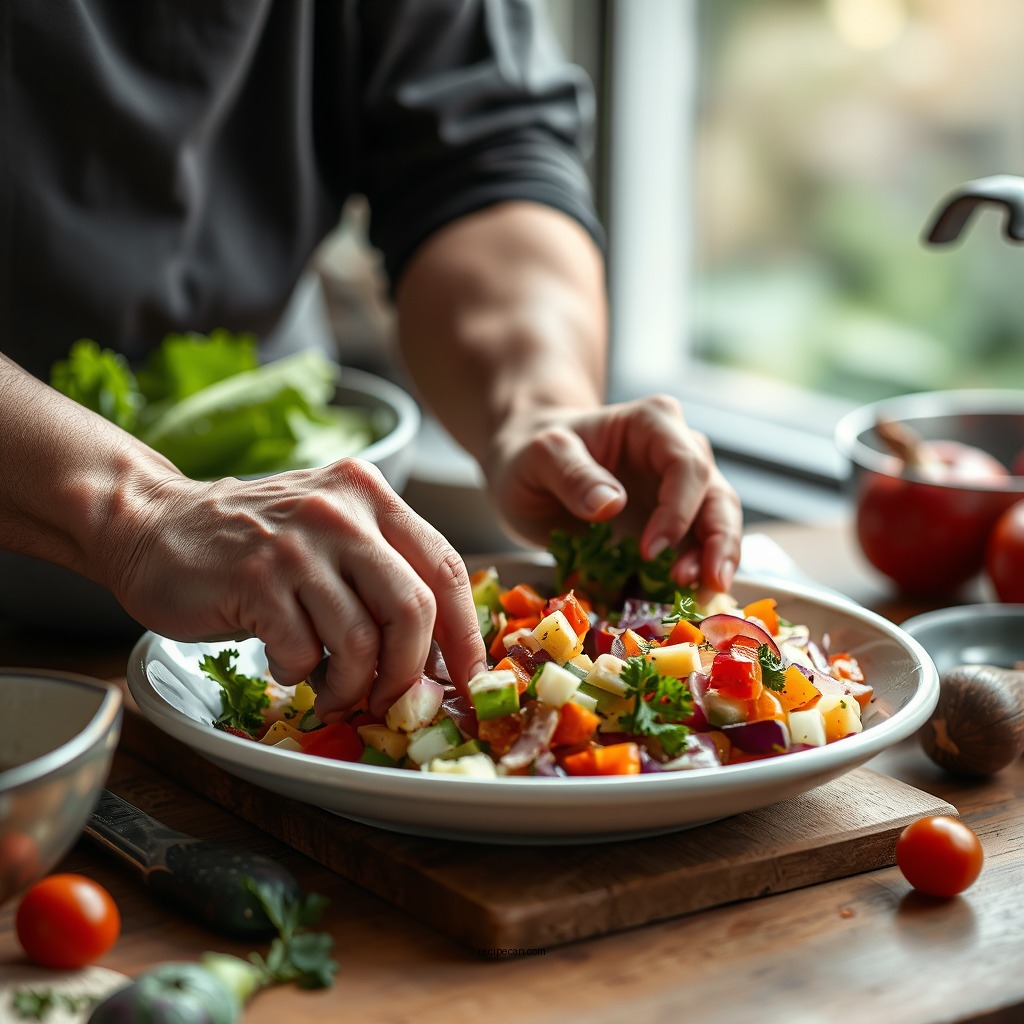 Preparing the Vegetables - cucina cucina chopped salad recipe
