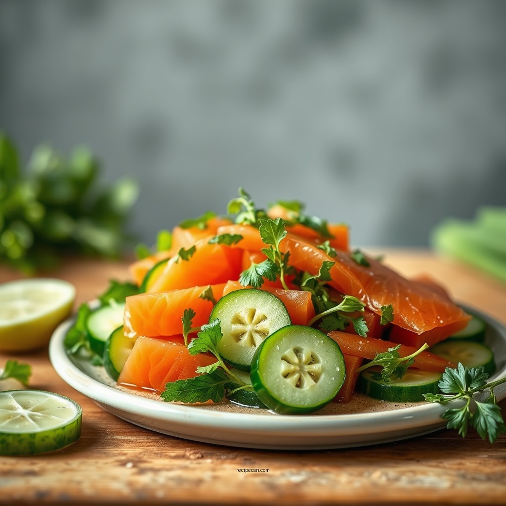 Ingredients You'll Need - cucumber and smoked salmon salad recipe
