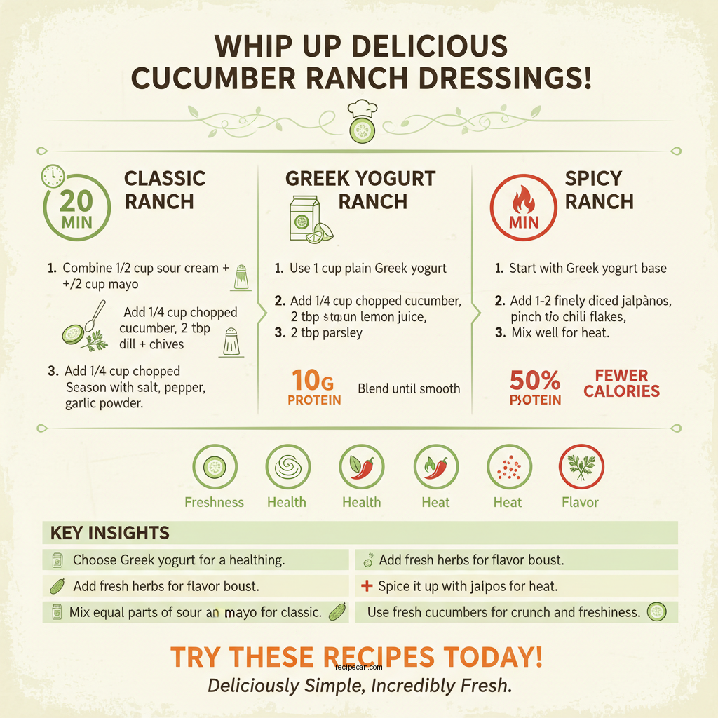 cucumber ranch salad dressing recipes - Data Infographic and Statistics