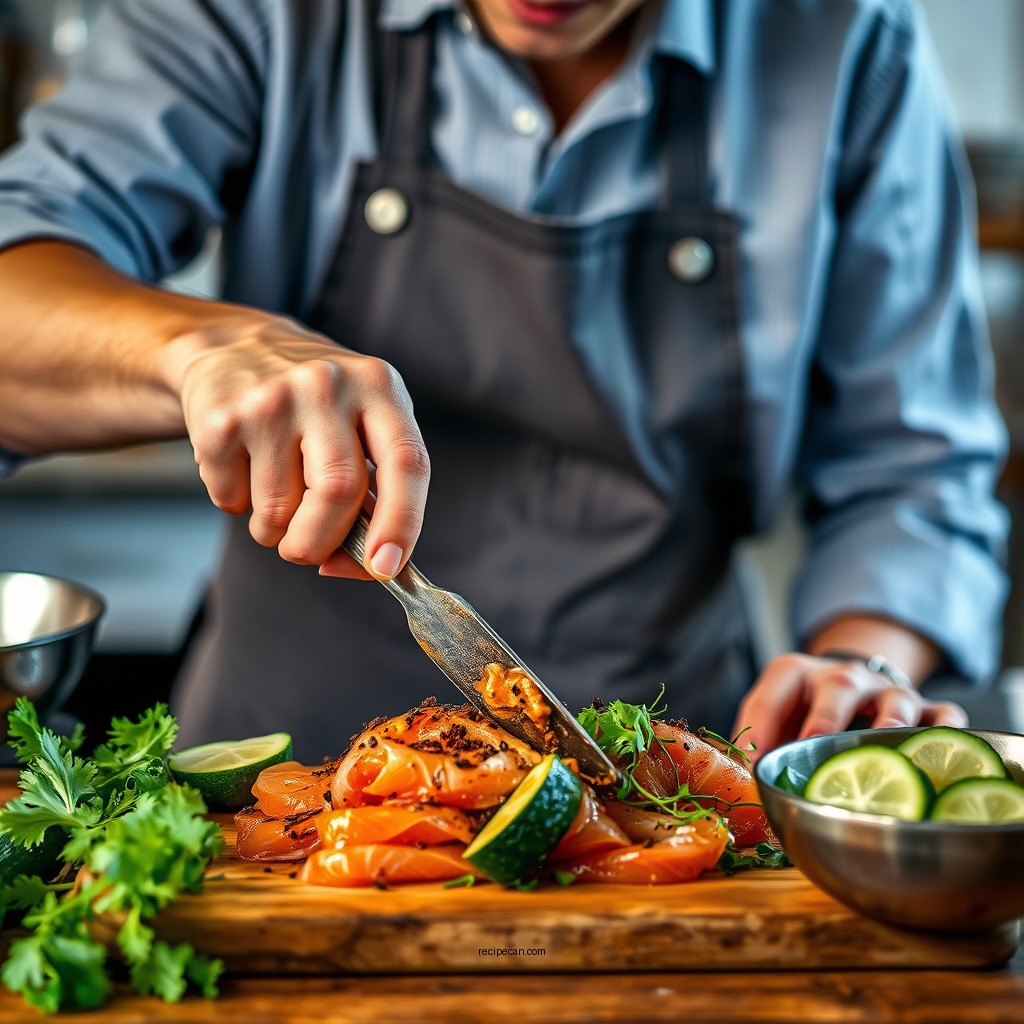 Preparation Steps - cucumber smoked salmon salad recipe