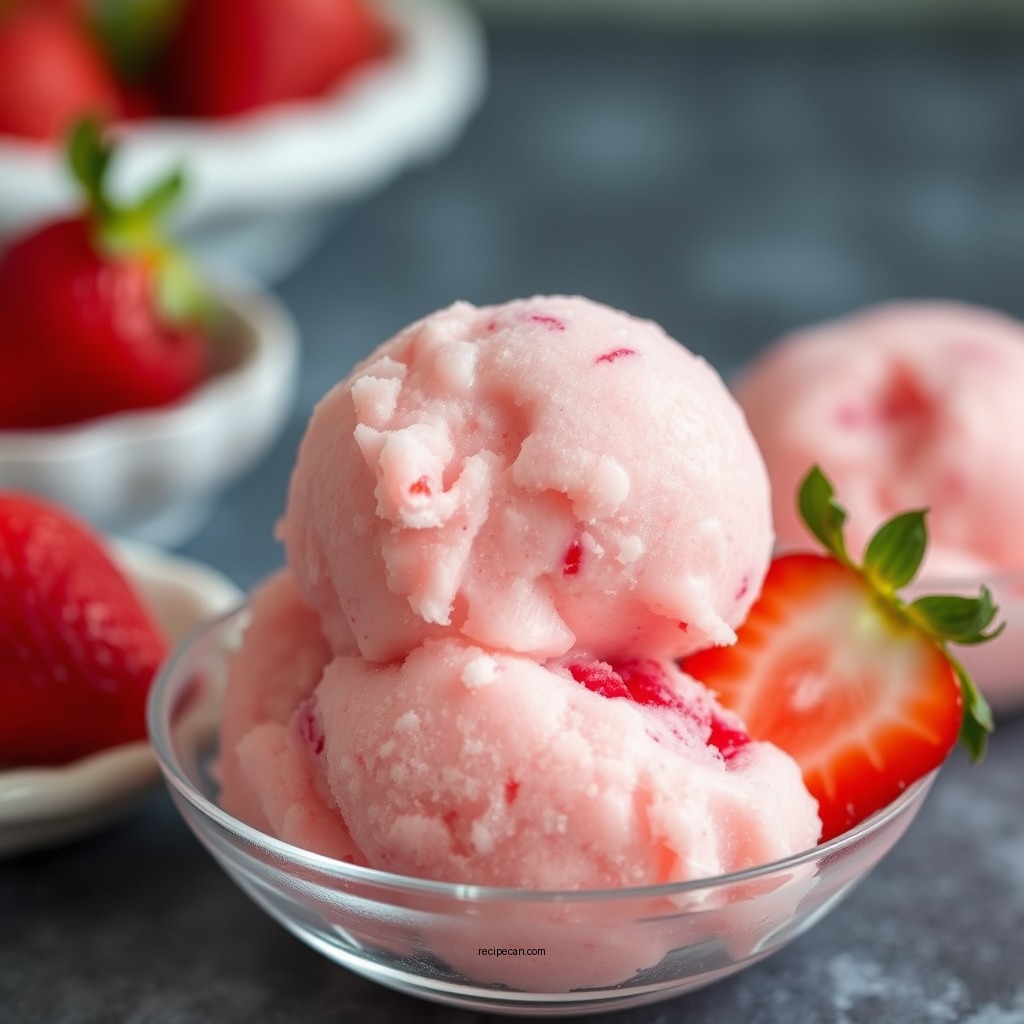 Fresh Strawberry Sorbet - cuisanart ice cream maker recipes