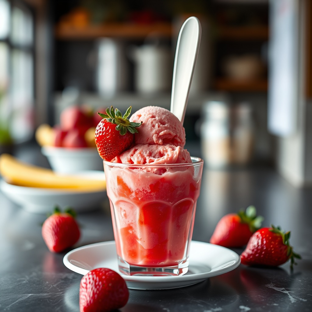 Fresh Strawberry Sorbet - cuisinart ice cream and gelato maker recipes