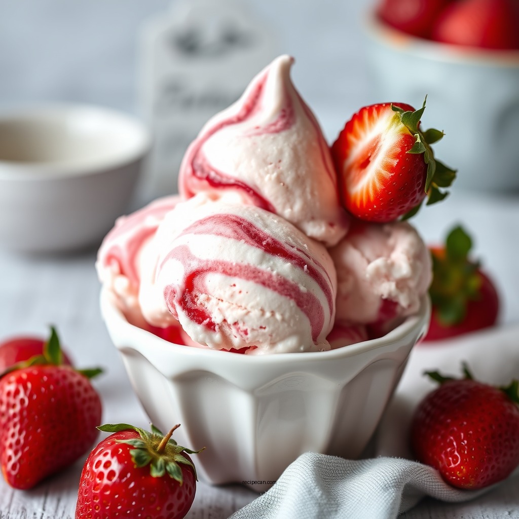 Strawberry Swirl Ice Cream Recipe - cuisinart ice cream maker ice cream recipes
