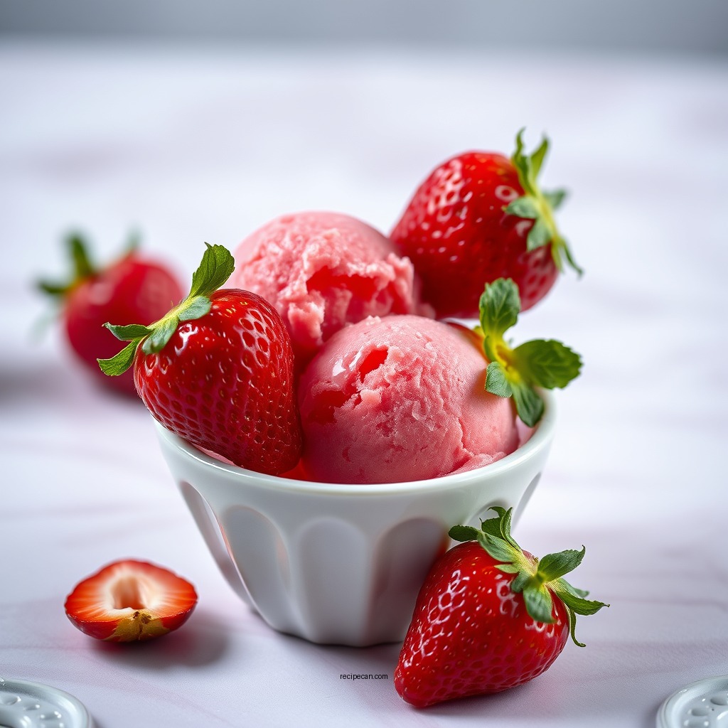 Fresh Strawberry Sorbet - cuisinart ice cream maker recipes 1.5 quarts