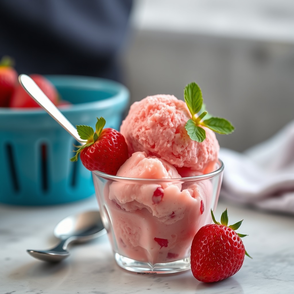 Fresh Strawberry Sorbet - cuisinart ice cream maker recipes 2 qt