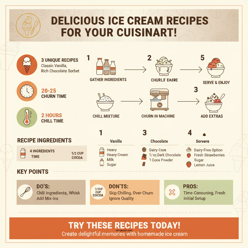 cuisinart ice cream maker recipes 1.5 quarts - Data Infographic and Statistics