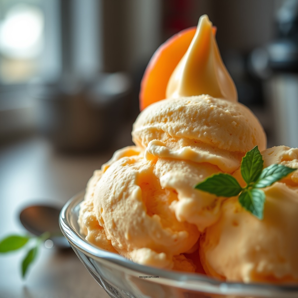 Peach Ice Cream with a Twist - cuisinart ice cream recipes peach