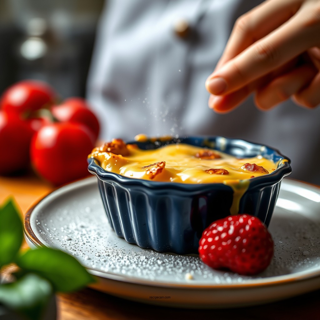 Making the Custard - custard bread pudding recipe