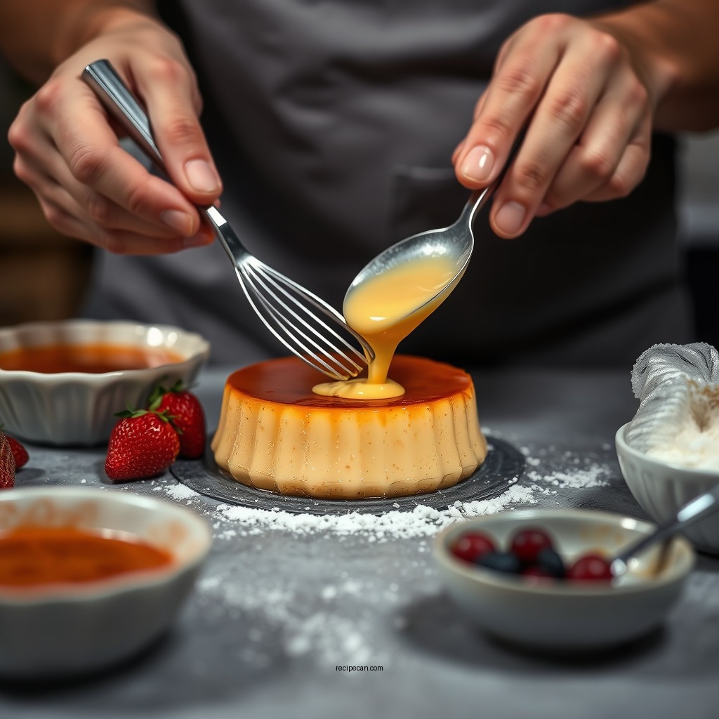 Making the Custard Mixture - custard flan recipe