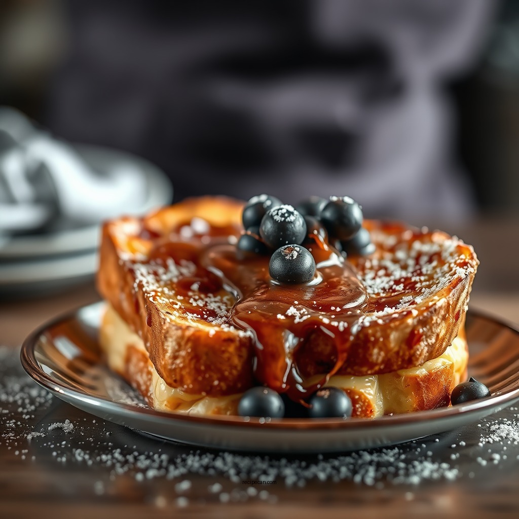 Soaking the Bread - custard french toast recipe