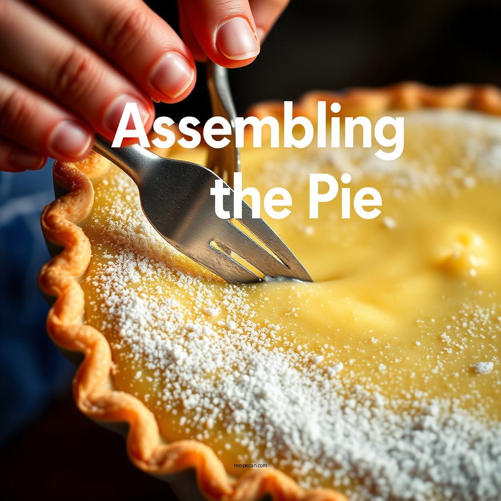 Assembling the Pie - custard pie recipe