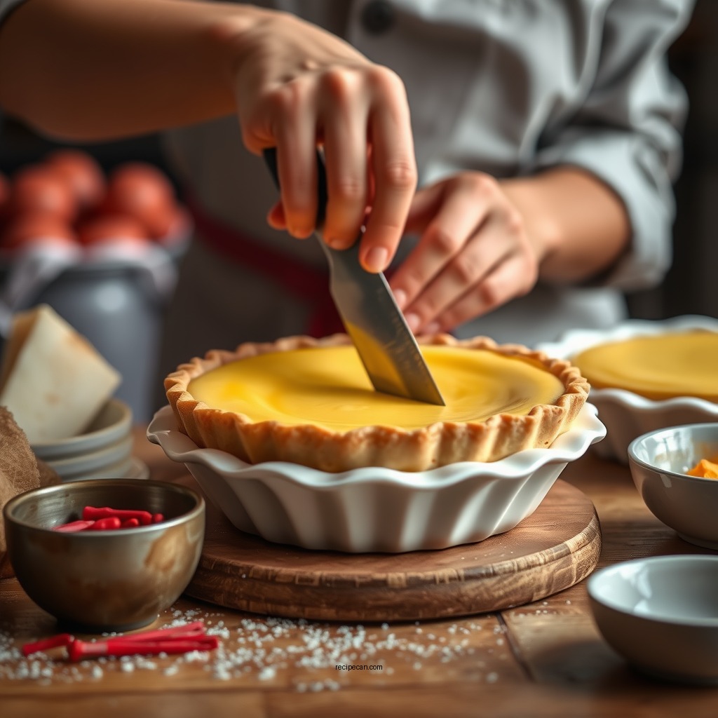 Preparing the Custard Filling - custard pie recipe