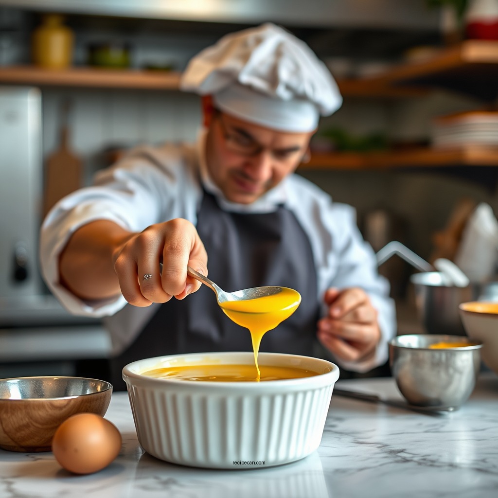 Preparation Steps - custard recipe using egg yolks