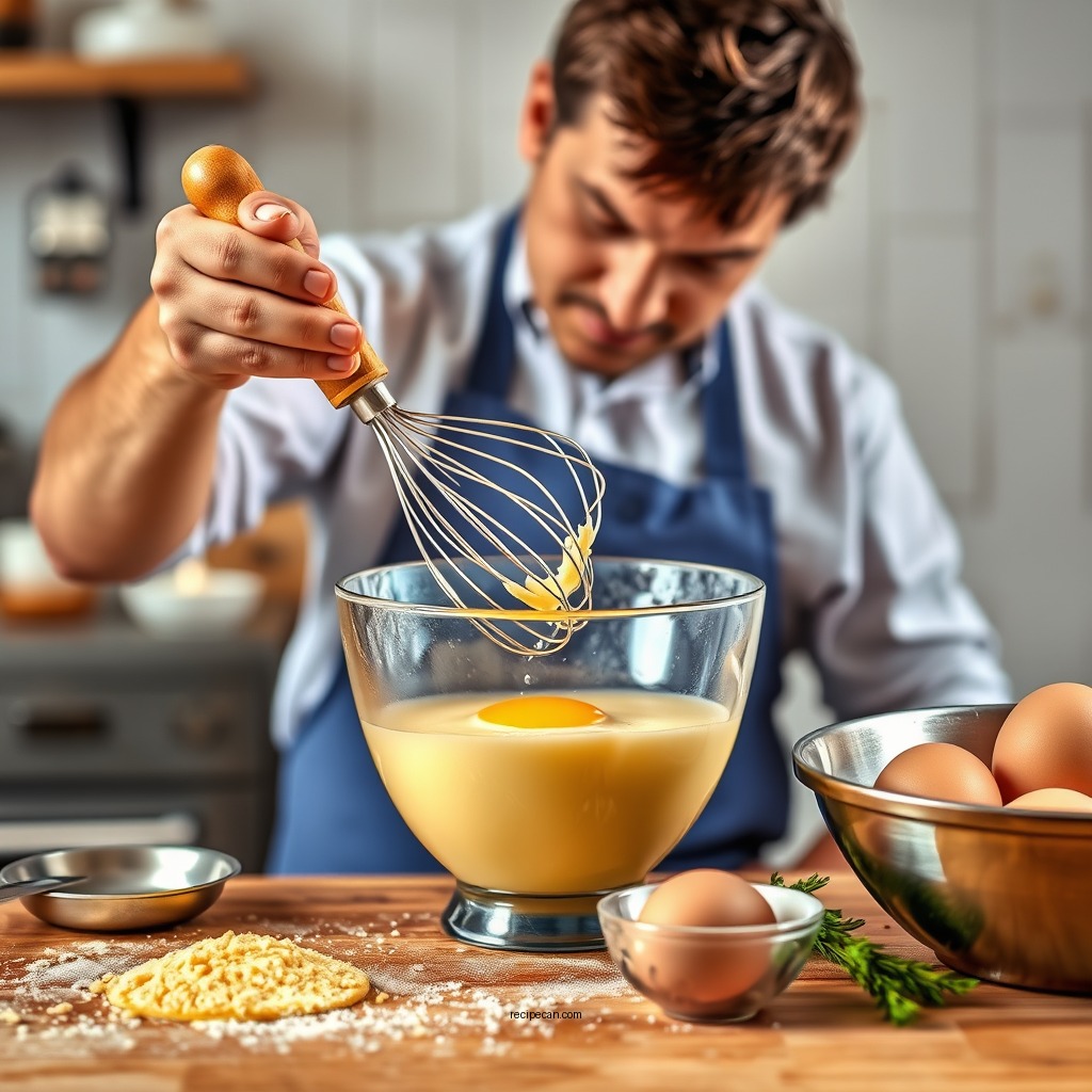 Preparing the Egg Mixture - custard recipe with eggs