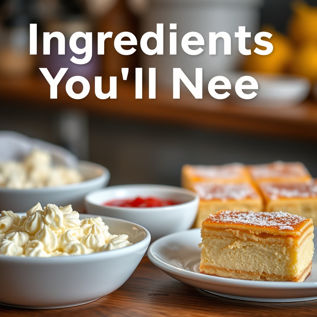 Ingredients You'll Need - custard slice recipe