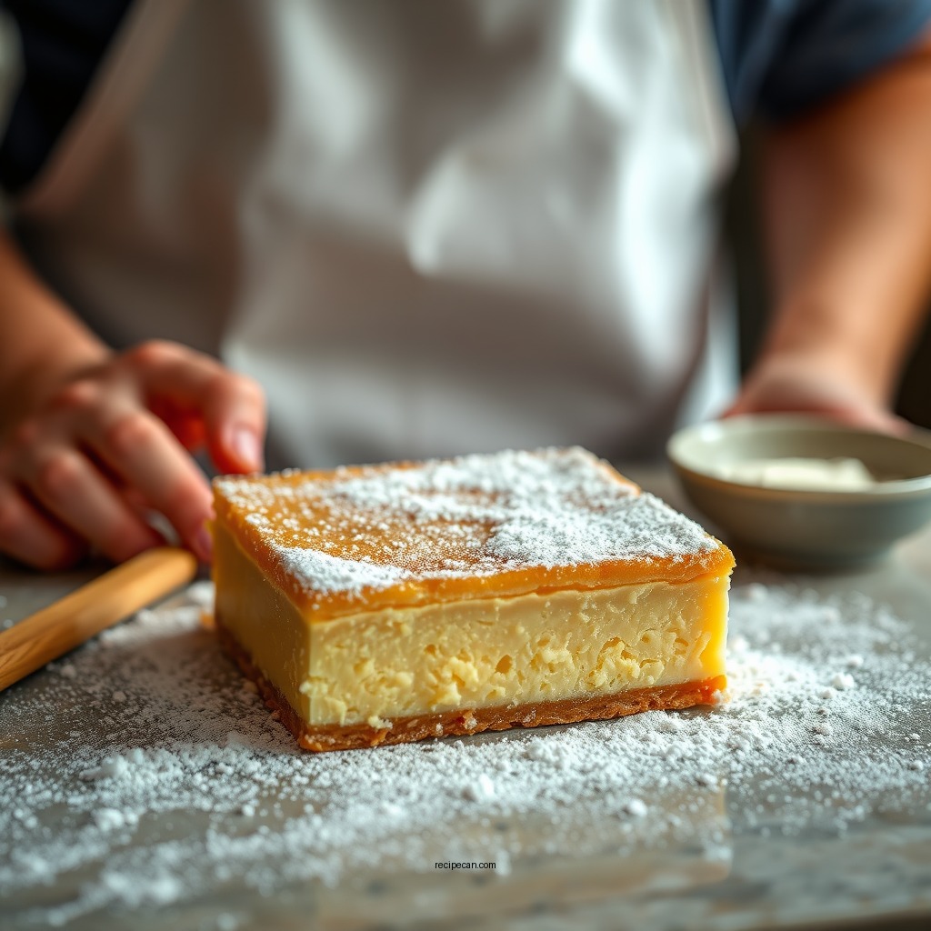 Preparing the Pastry Base - custard slice recipe
