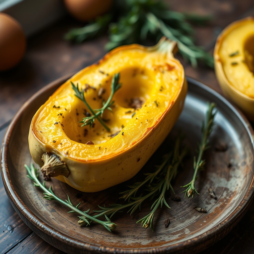 Baked Custard Squash with Herbs - custard squash recipes